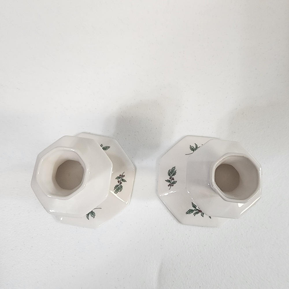 Pair of Nikko Japan Christmastime Candlestick Holders Holiday Decor Christmas - Picture 2 of 10